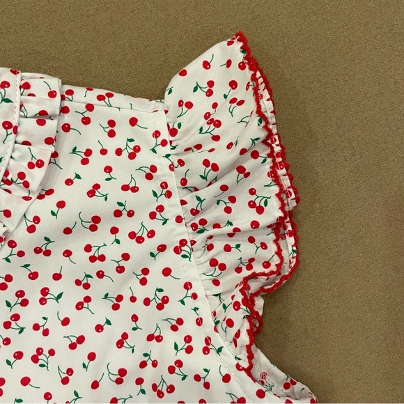 Edgehill Collection Smocked Cherry Print Dress Size 6 - Picture 4 of 13